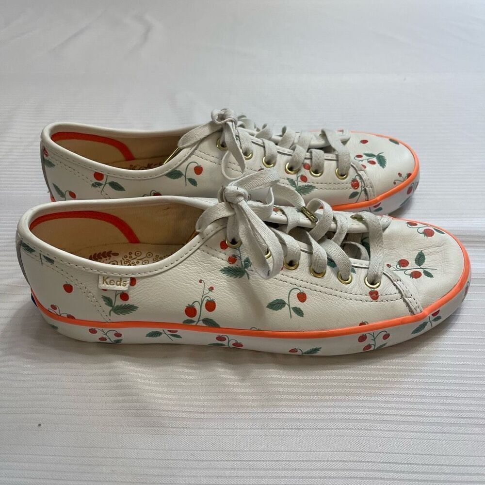 Keds Women's Rifle Paper Co. Kickstart Strawberries Sneakers Shoes Size 8